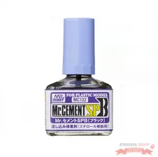 Mr. Hobby Mr.Cement SPB Black for plastic model, 40 ml. (Клей чёрного цвета для пластика, без резкого запаха, с кисточкой, 40 мл) купить в Москве (MC-132) Лаки, клей и растворители