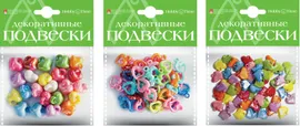 Набор для декора Подвески из пластика Сердечки Hobby Time Альт 2-177
