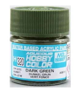 Краска Mr.Hobby H320 DARK GREEN, темно-зеленый полуглянцевый-0