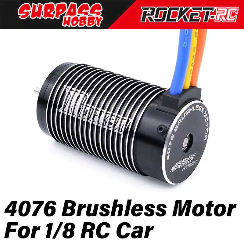 Surpass Hobby Rocket Водонепроницаемый мотор Surpass Hobby Rocket 4076 бесщеточные двигатели 1/8 кв для радиоуправляемого автомобиля внедорожник монстр-Трак ...-0