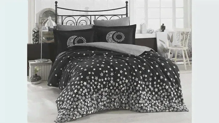 Постельное белье Hobby Poplin Stars серый