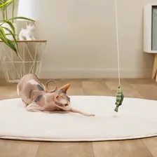 Pet Hobby Игрушка-дразнилка с кошачьей мятой, валерианой и погремушкой для кошек Окунь, 11х3,5х1,7 см, удочка 40 см