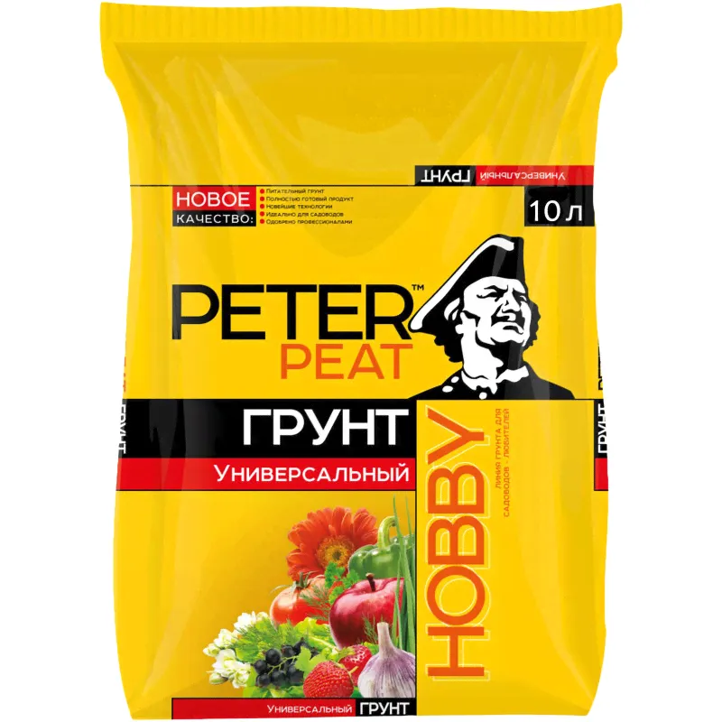 Грунт Peter Peat Hobby Универсальный питательный торфяной марка 01, 10л-0