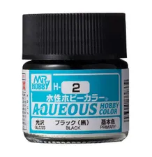 Краска Mr.Hobby H2 Black Gloss, черный глянцевый